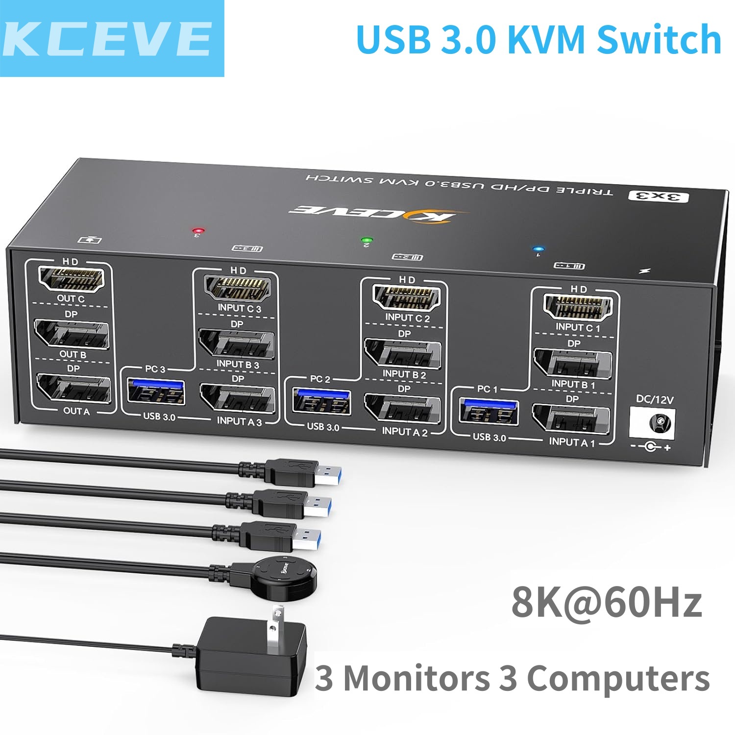KCEVE HDMI USB 3.0 KVM Switch - مراجعة Kvm Switch Dual Monitor وسعره