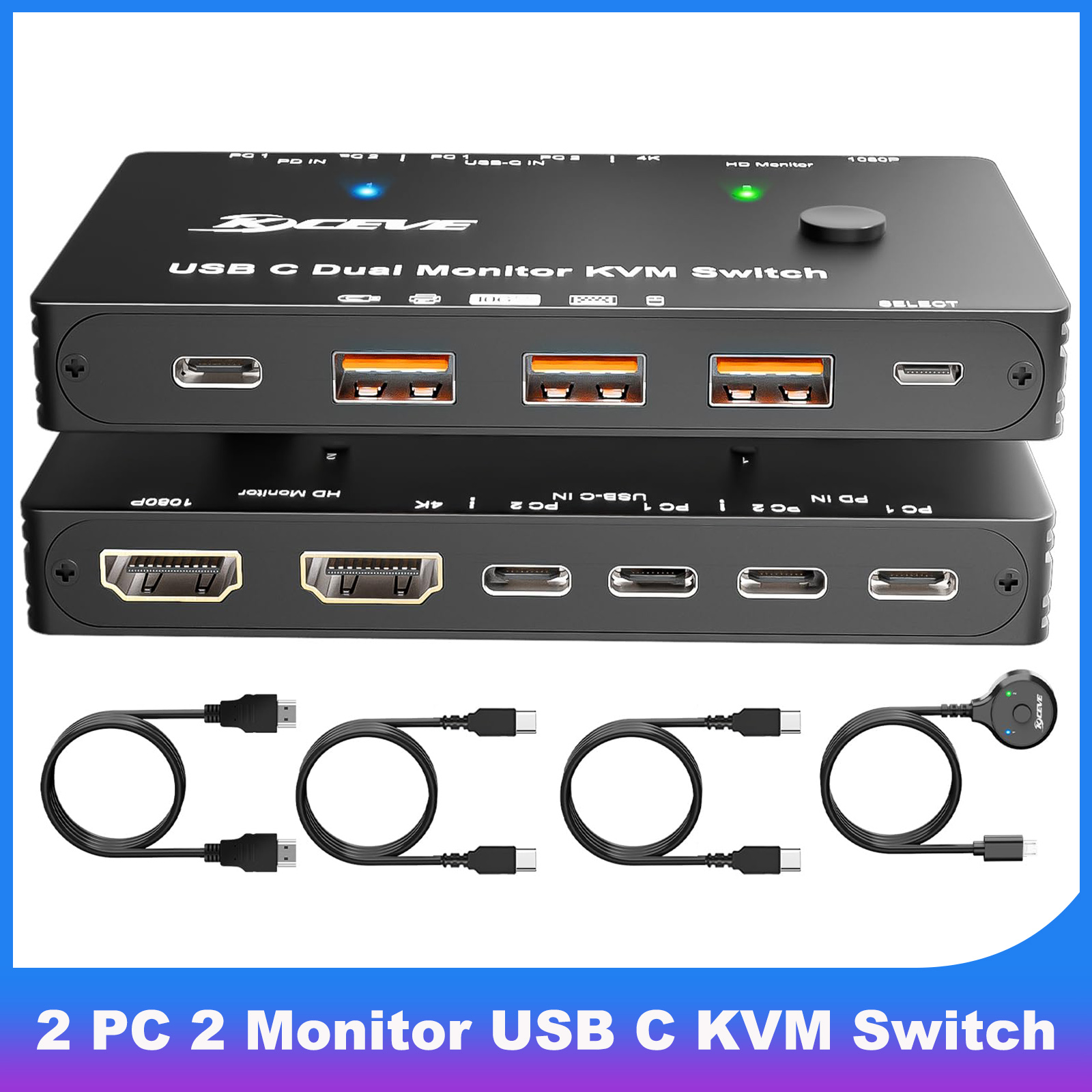 4K/1080P@60Hz USB C Dual Monit - مراجعة Kvm Switch Dual Monitor وسعره