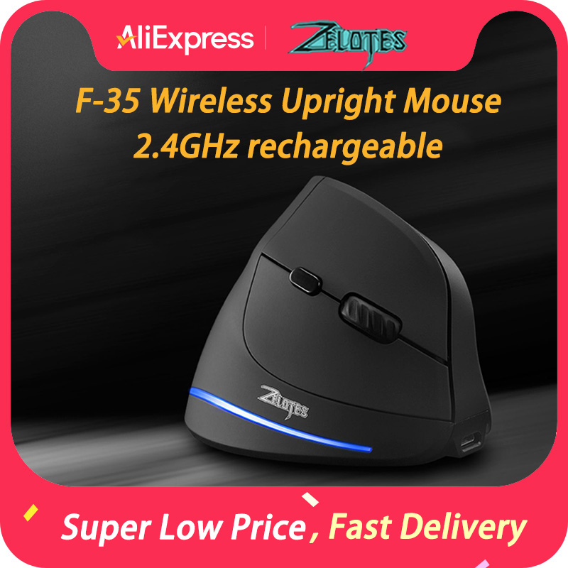 Zelotes F-35 Wireless Gaming M - مراجعة Ergonomic Mouse Vertical وسعره