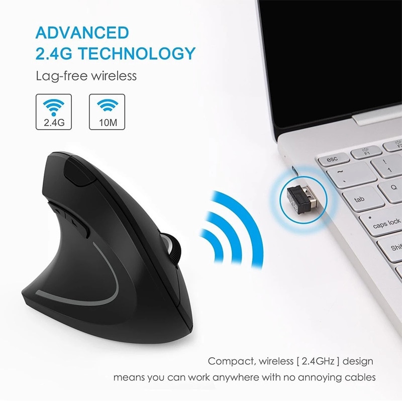 2.4G Vertical Wireless Ergonom - مراجعة Ergonomic Mouse Vertical وسعره