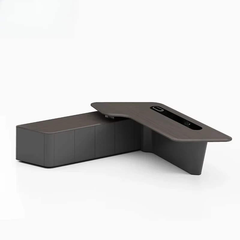 L Shape With Drawer White Luxu - مراجعة Office Tech Management وسعره