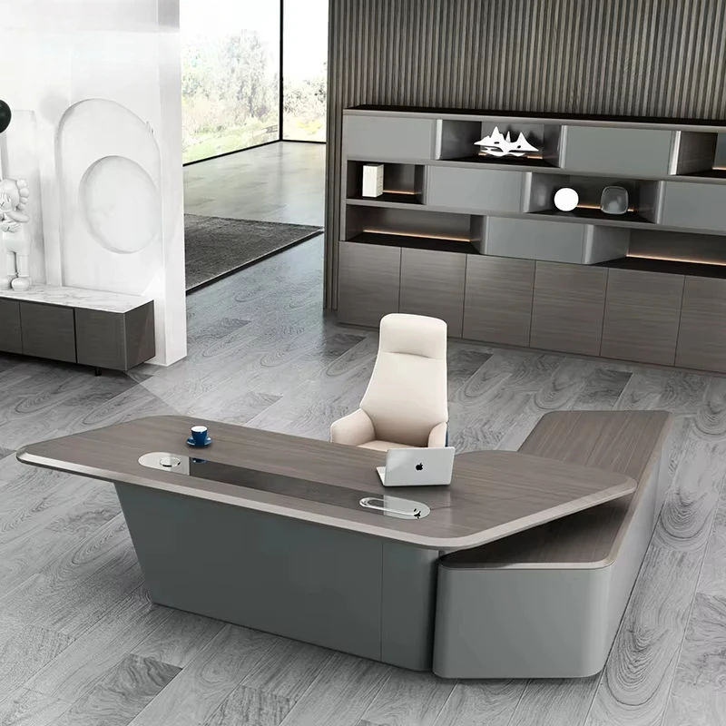 L Shape With Drawer White Luxu - مراجعة Office Tech Management وسعره