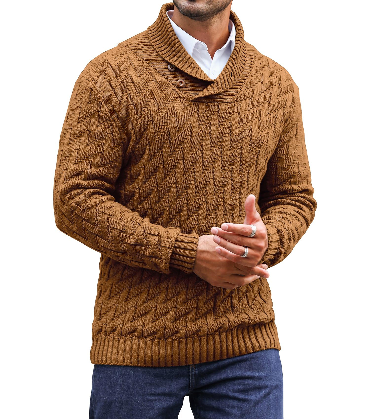 Men's Sweater Spring Shawl Col - مراجعة Office High Tech وسعره