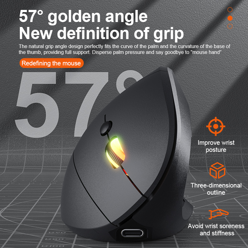 2.4GHz Bluetooth Wireless Mous - مراجعة Ergonomic Mouse Vertical وسعره
