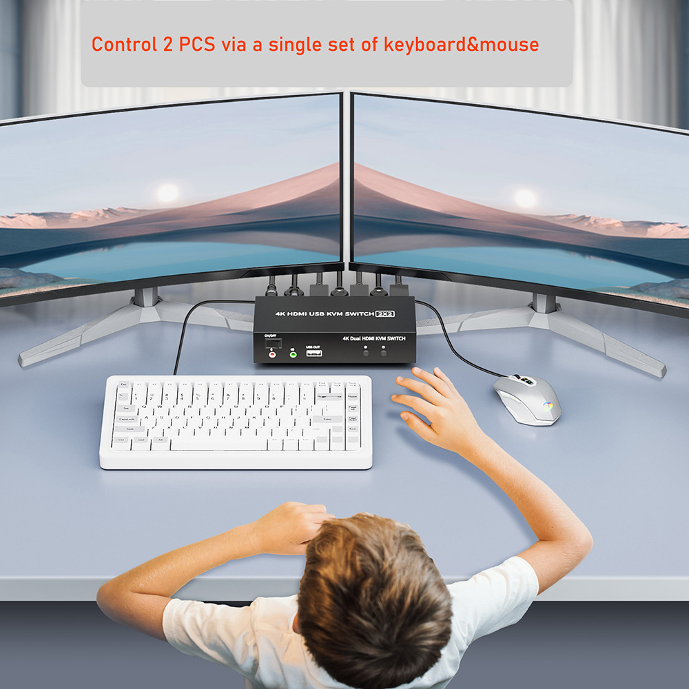 Dual Monitor HDMI KVM Switch 2 - مراجعة Kvm Switch Dual Monitor وسعره