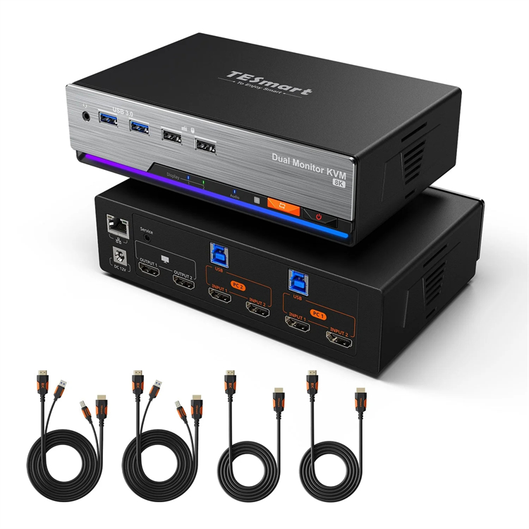 TESmart for HDMI 2.1 Dual 4K14 - مراجعة Kvm Switch Dual Monitor وسعره