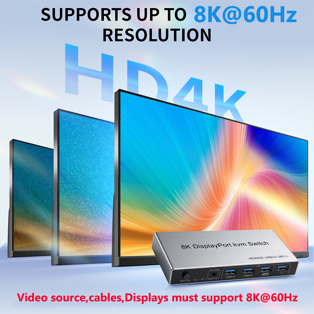 Displayport KVM Switch 2 in 1  - مراجعة Kvm Switch Dual Monitor وسعره