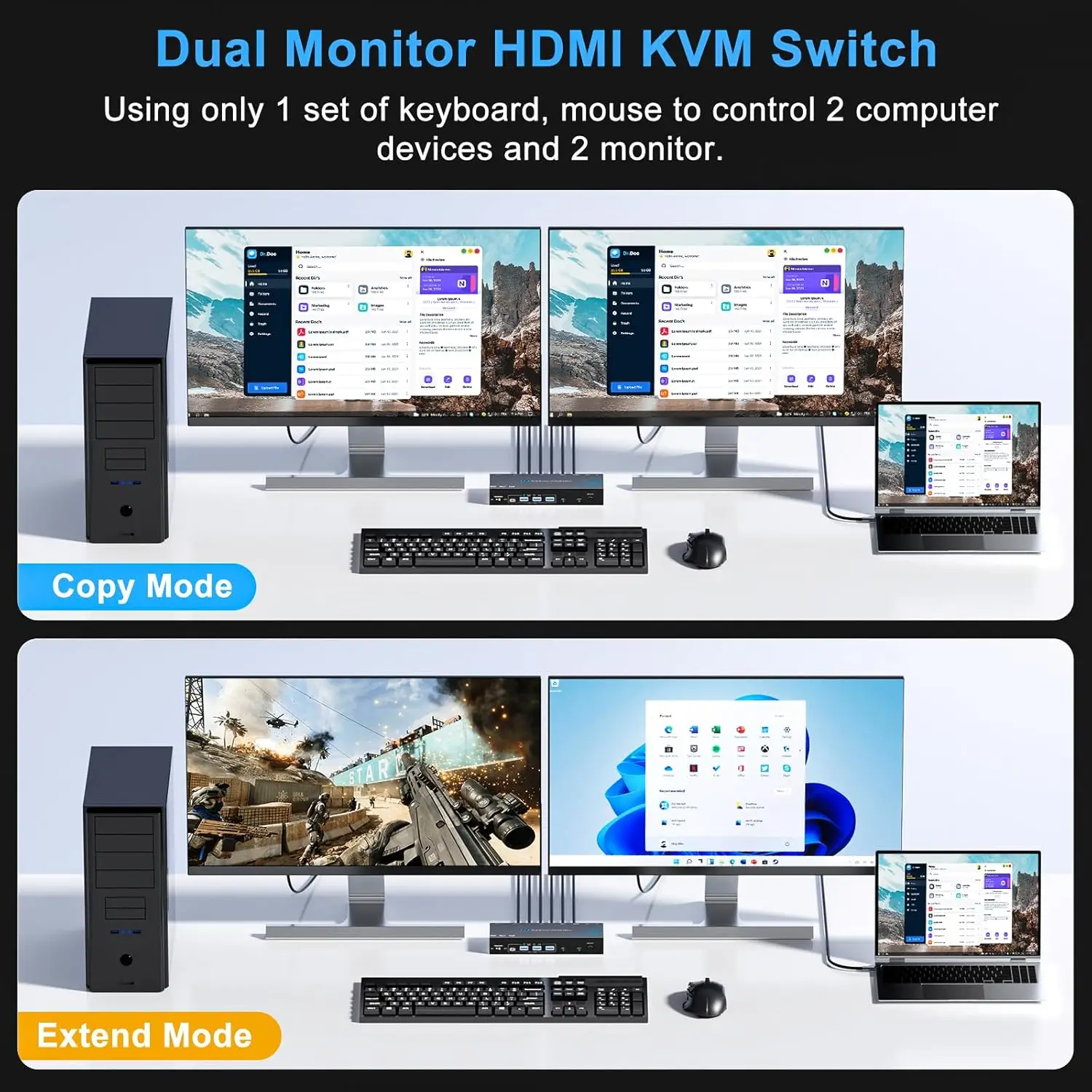 KVM Switch 2 Computers 2 Monit - مراجعة Kvm Switch Dual Monitor وسعره