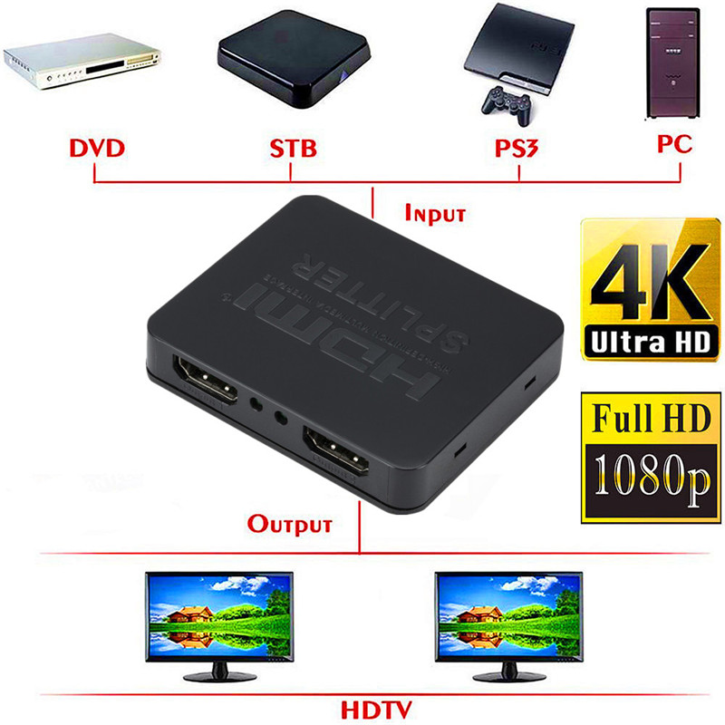 1080p 4K HDMI Splitter Full HD - مراجعة Kvm Switch Dual Monitor وسعره