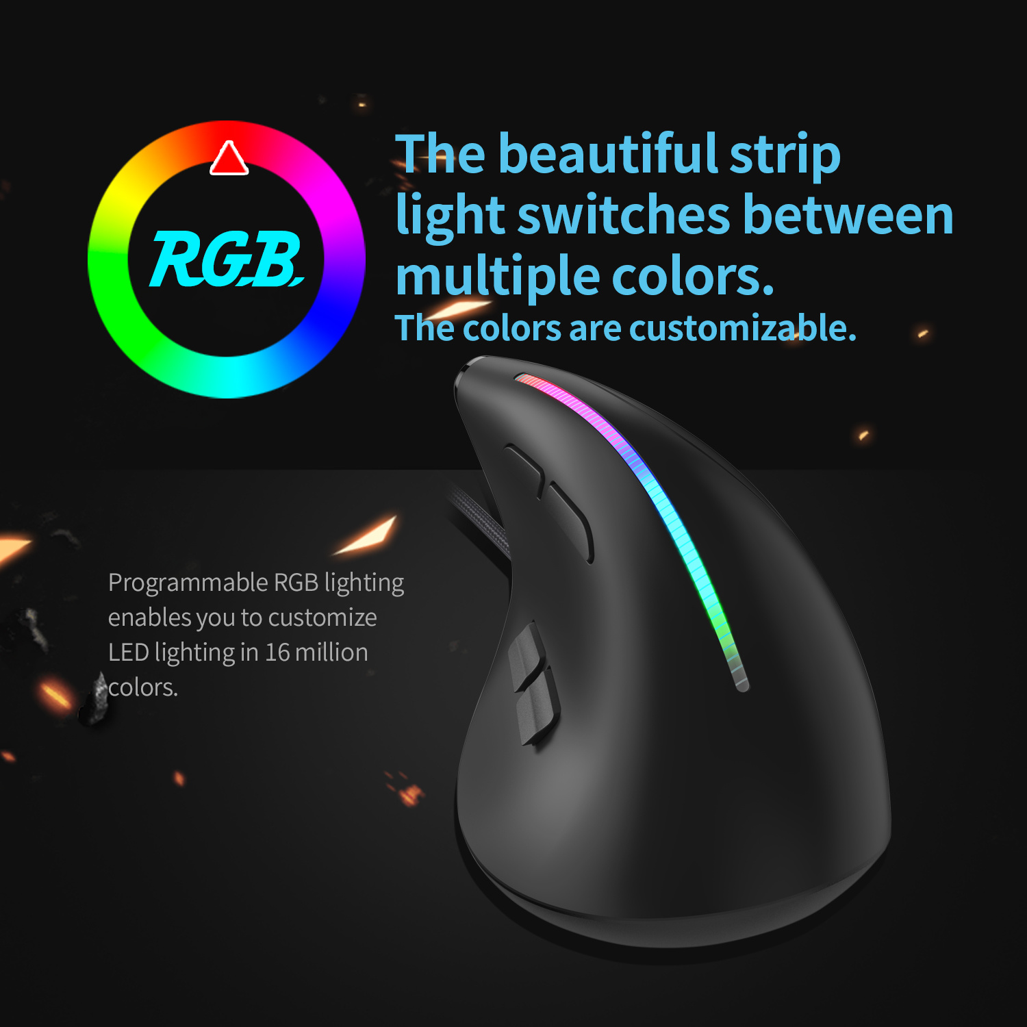JOMAA Wired Gaming Mouse RGB V - مراجعة Ergonomic Mouse Vertical وسعره