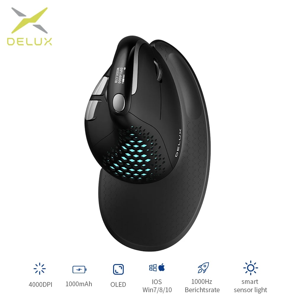 Delux M618XSD Seeker Ergonomic - مراجعة Ergonomic Mouse Vertical وسعره