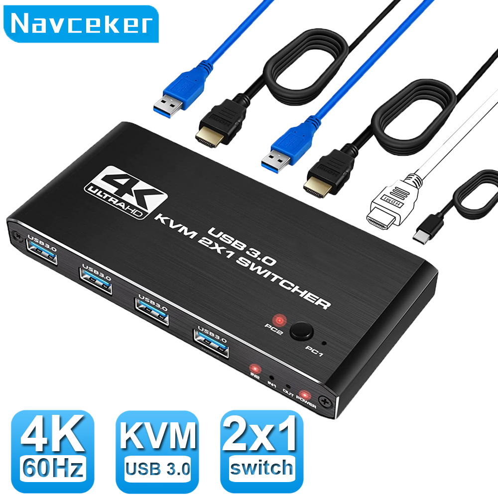 4K USB KVM Switch USB 3.0 Swit - مراجعة Kvm Switch Dual Monitor وسعره