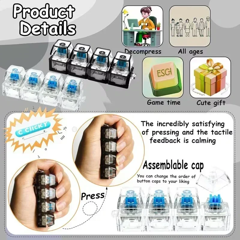 1pcs LED Keyboard Keycap Stres - مراجعة The Office Tech وسعره