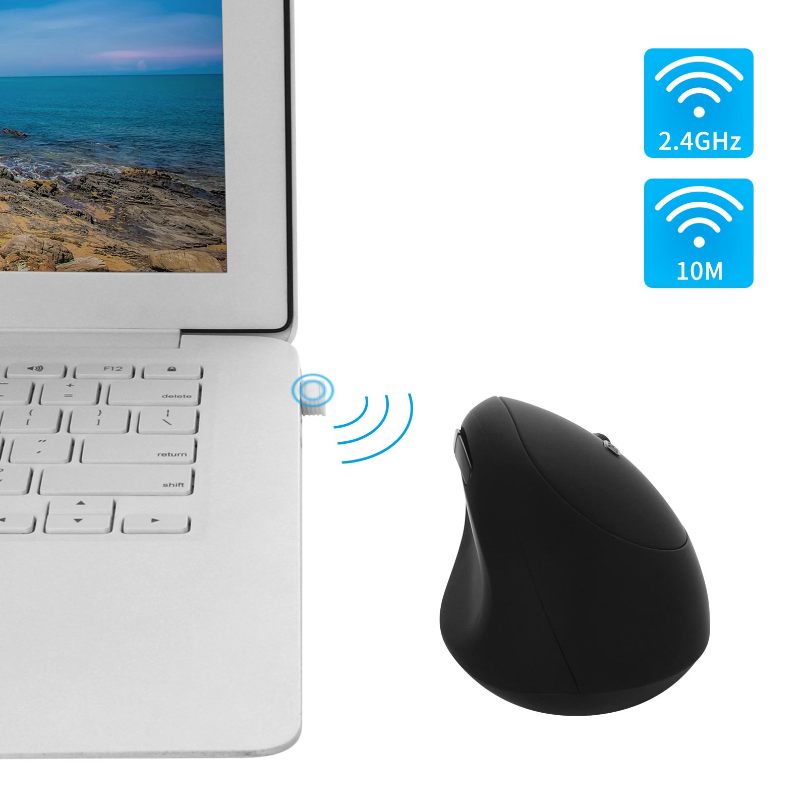 Wireless 2.4G Mouse DPI Adjust - مراجعة Ergonomic Mouse Vertical وسعره