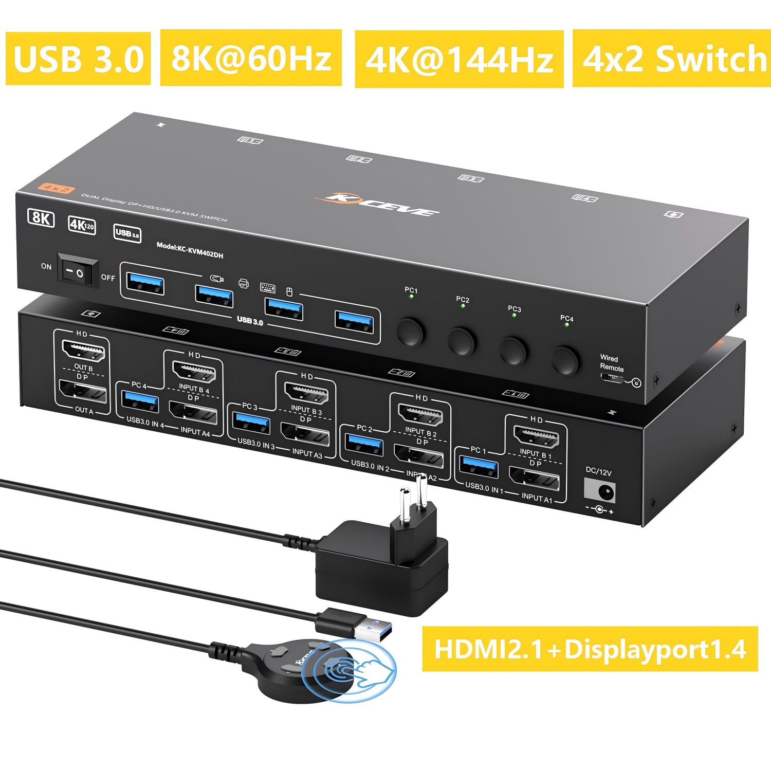 USB 3.0 KVM Switch 2 Monitors  - مراجعة Kvm Switch Dual Monitor وسعره