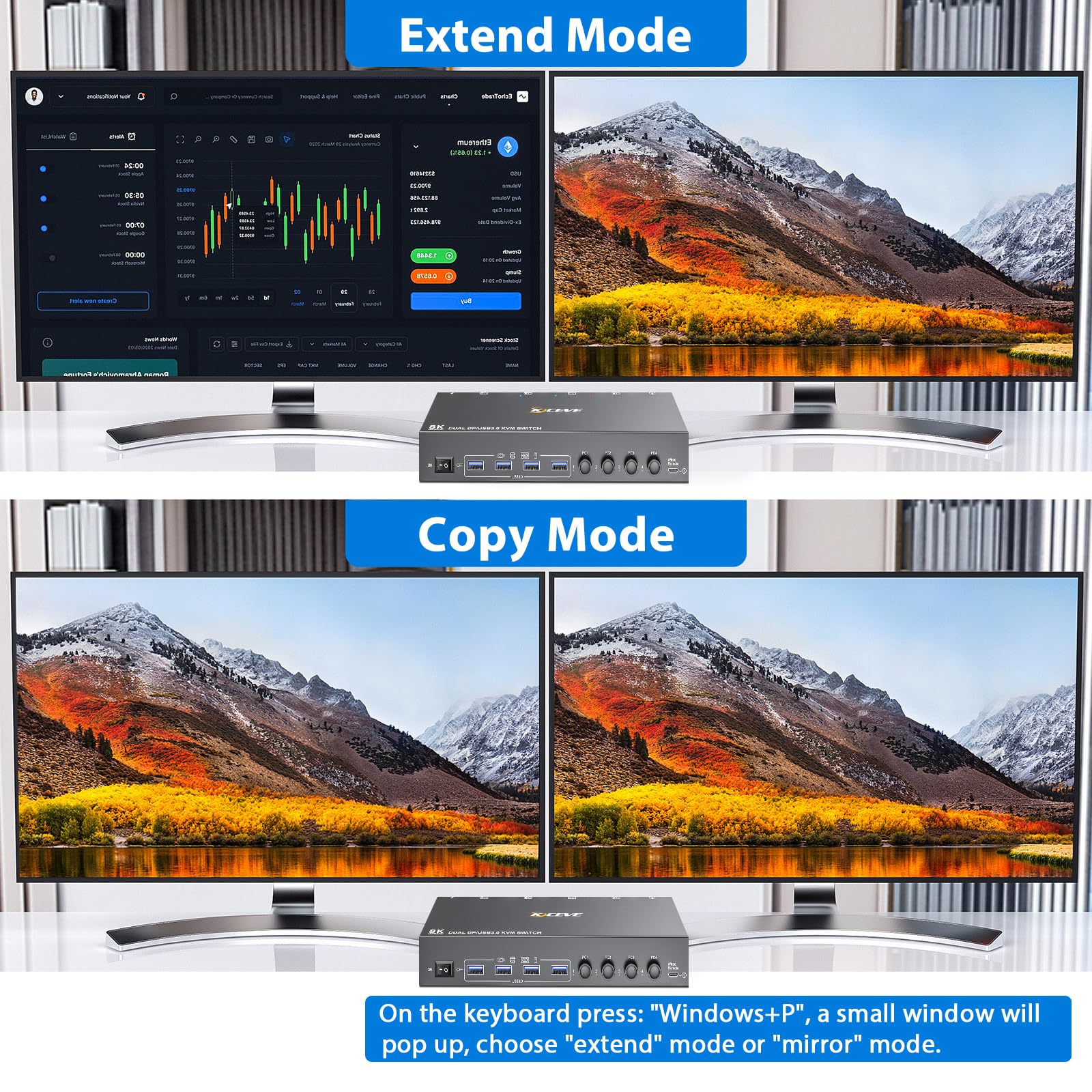 USB 3.0 KVM Switch 2 Monitors  - مراجعة Kvm Switch Dual Monitor وسعره